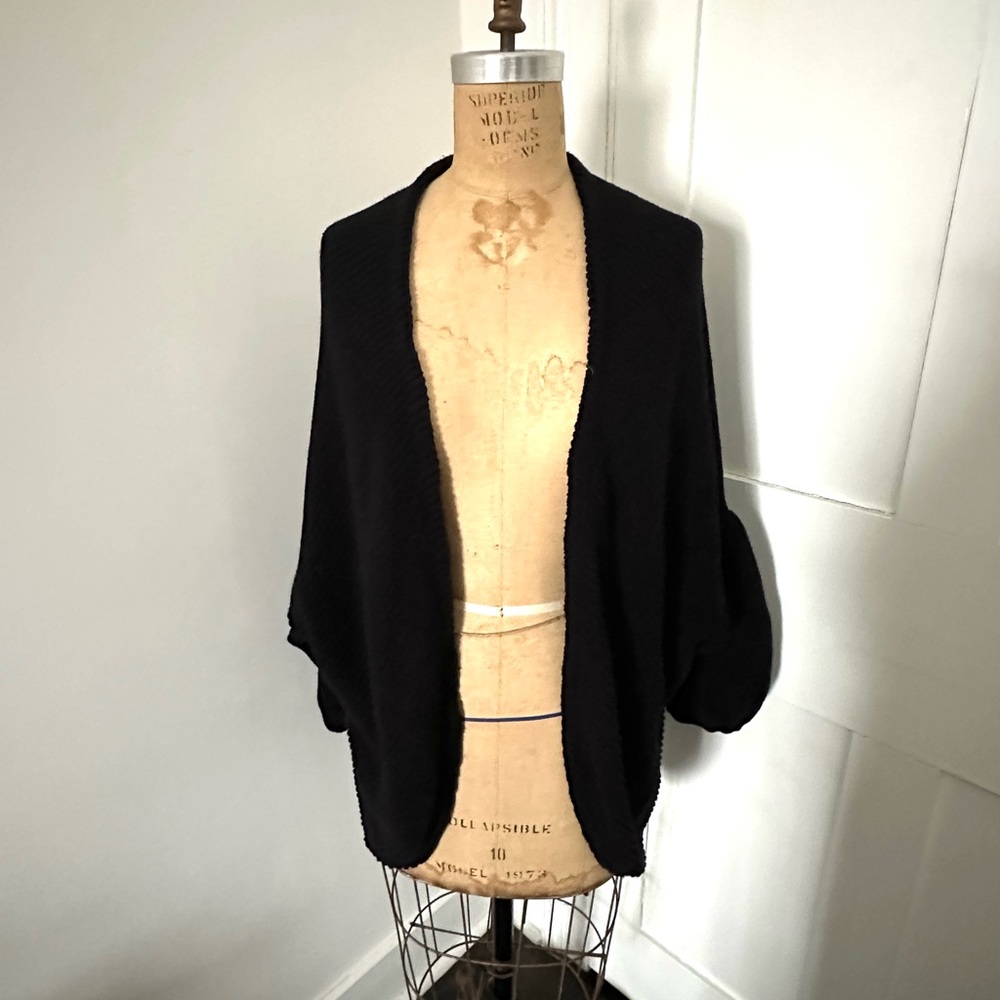 Anthro Moth Black Cocoon Sweater M